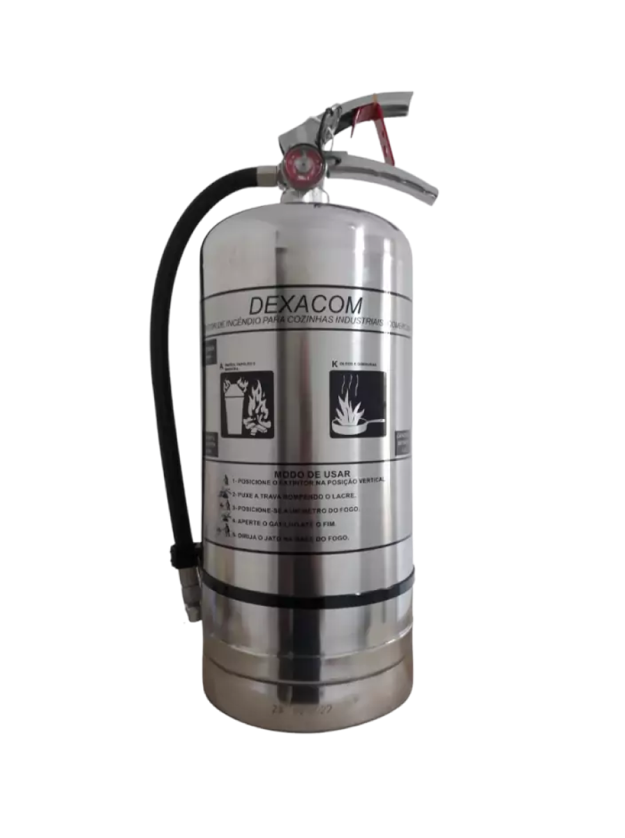 Extintor portátil Classe K 6 litros para cozinhas profissionais Dexacom DX-6